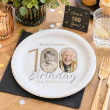 Einfach Elegant Individuelles Foto 100. Geburtstag