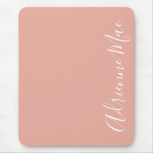Einfach elegant Korallenrosa Personalisiert Mousepad