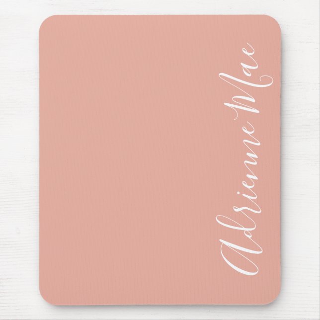Einfach elegant Korallenrosa Personalisiert Mousepad (Vorne)