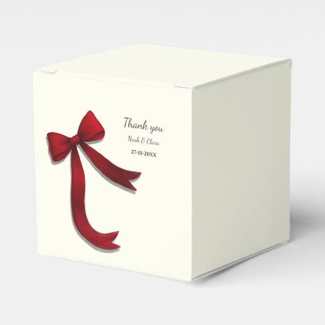 Einfach Elegant Minimalistisch Roter Bogen Klassis Geschenkschachtel (Vorderseite)