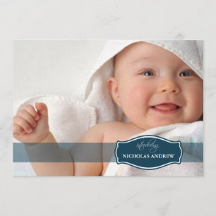 Einfach Elegant (Mitternacht) Baby-Geburtsanzeige Ankündigung