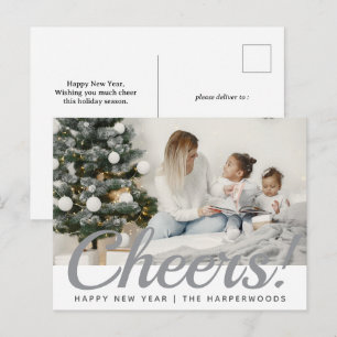 Einfach Elegant Modern Frohes Neues Jahr Ein Foto Feiertagspostkarte