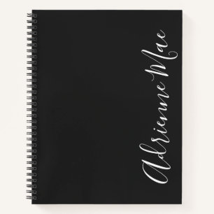 Einfach elegant Moderne Dunkelgrau Personalisiert Notizbuch