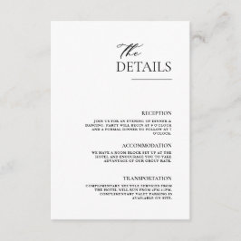 Einfach elegant Modernes Chic Minimalistisch Begleitkarte