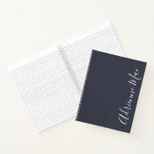 Einfach elegant Modernes Navy Personalisiert Notizbuch