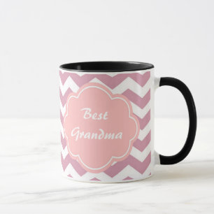 einfach, elegant, modernes rosa Chevron-Zickzack Tasse