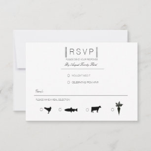 Einfach elegant Modernes Schwarz/Weiß-UAWG RSVP Karte