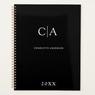 Einfach, elegant, monogramm planer