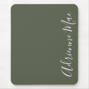 Einfach elegant Name Dark Chive Green Personalisie Mousepad