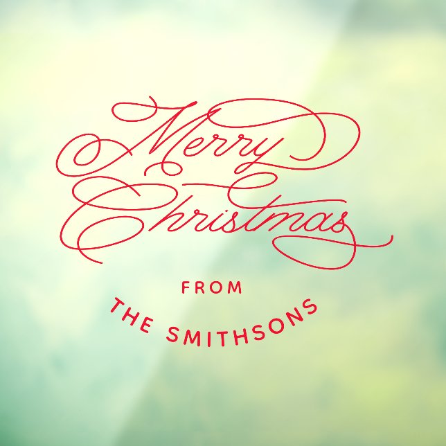 Einfach & elegant Niedlich Frohe Weihnachten Perso Fensteraufkleber (Blatt 3)