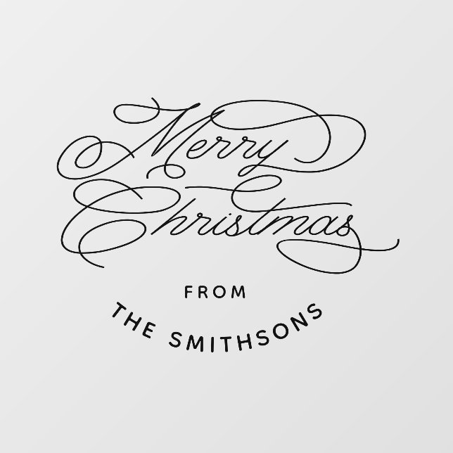 Einfach & elegant Niedlich Frohe Weihnachten Perso Fensteraufkleber (Blatt)