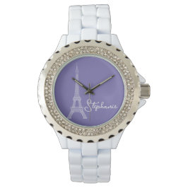 Einfach Elegant Paris Eiffel Tower Lavender Armbanduhr