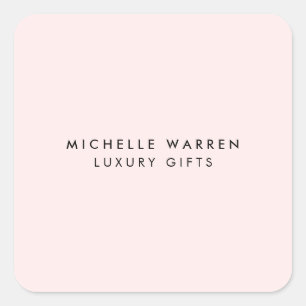 Einfach elegant rosa Boutique, Salon, Stylist Quadratischer Aufkleber