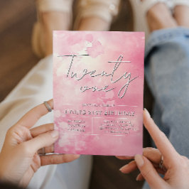 Einfach & elegant Rosa Party 21. Geburtstag Einladung