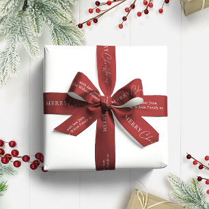 Einfach Elegant Rotes Frohe Weihnachten Familienna Satinband