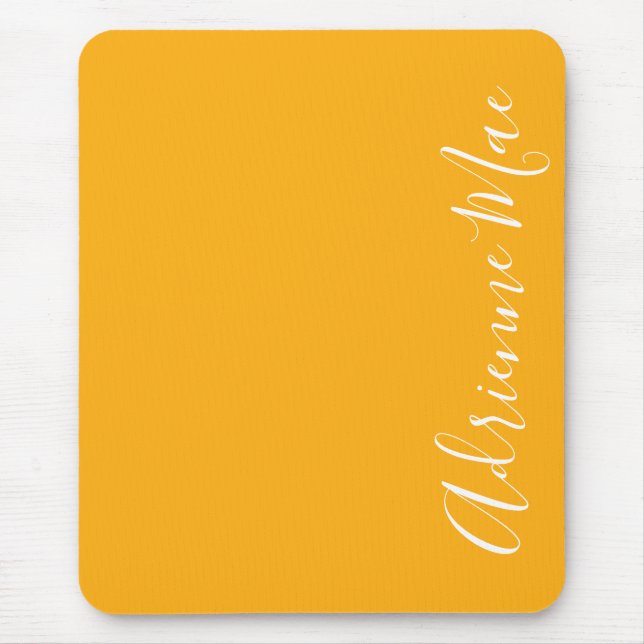 Einfach elegant Saffron Gelb Personalisiert Mousepad (Vorne)