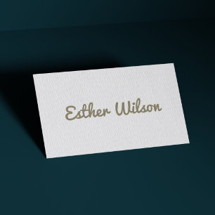 Einfach Elegant Saubere Textur Weiß Fett Visitenkarte