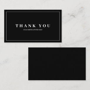 Einfach & elegant Schwarz & Weiß Dankeschön Karte
