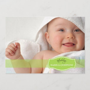 Einfach Elegant (Sellerie) Baby Birth Announcement Ankündigung