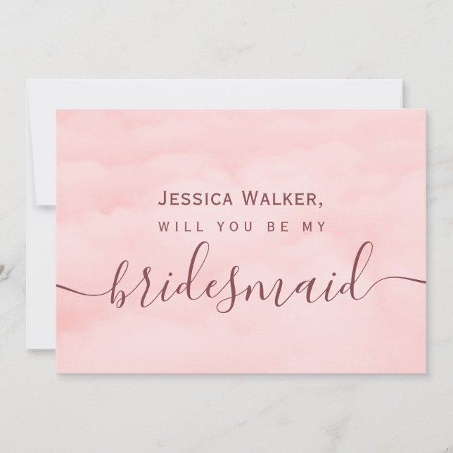 Einfach Elegant Soft Cloud meine Brautjungfrau Einladung (Vorderseite)