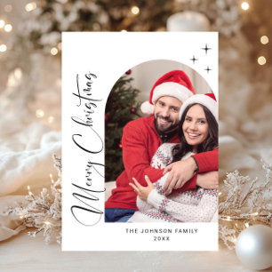 Einfach elegant Stilvolles FOTO Weihnachtsgrüßen Feiertagskarte