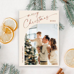 Einfach elegant Stilvolles FOTO Weihnachtsgrüßen Feiertagskarte