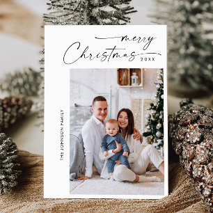 Einfach elegant Stilvolles FOTO Weihnachtsgrüßen Feiertagskarte