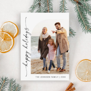 Einfach elegant Stilvolles FOTO Weihnachtsgrüßen Feiertagskarte