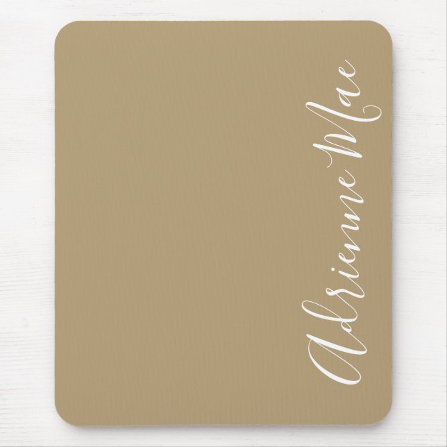 Einfach Elegant Tan Personalisiert Mousepad (Vorne)