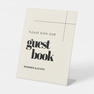 Einfach elegant Unterschreiben Sie unser Gästebuch Sockelschild