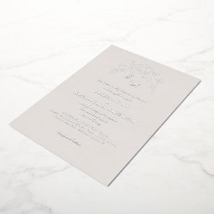 Einfach elegant Vintages Silber Folieneinladung