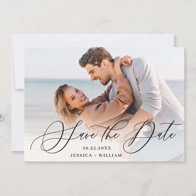 Einfach Elegant Wedding 4 FOTO Save The Date (Vorderseite)