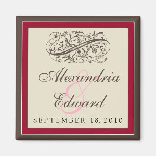 Einfach Elegant Wedding Fvor Magnet: Cranberry Magnet