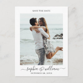 Einfach Elegant Wedding Hearts Save the Date Foto Postkarte