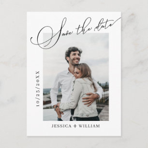 Einfach Elegant Wedding Save the Date Foto Postkarte