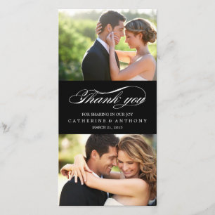 Einfach Elegant Wedding Vielen Dank - Black Dankeskarte