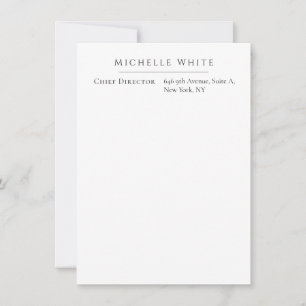 Einfach Elegant Weiß Professionell Modern Mitteilungskarte
