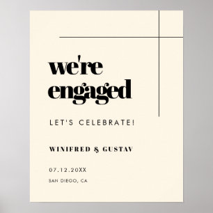 Einfach elegant Wir sind verlobte Engagement-Parte Poster