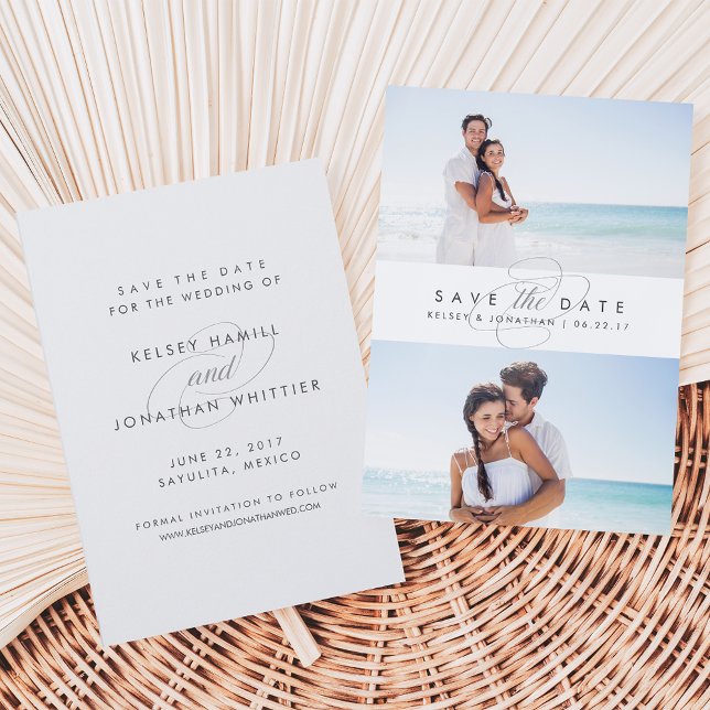 Einfach elegant zwei Fotos Save the Date (Von Creator hochgeladen)
