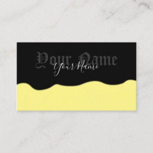 Einfach elegante antike, schwarz-gelbe Wellen Visitenkarte