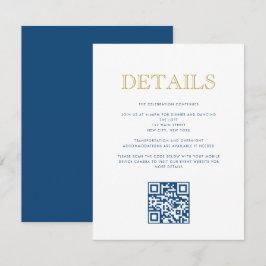 Einfach elegante Bar Mitzvah-QR Code Detail Card Einladung