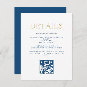 Einfach elegante Bar Mitzvah-QR Code Detail Card Einladung