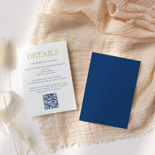 Einfach elegante Bar-Mizwa-QR-Code-Detailkarte Einladung