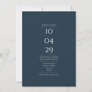 Einfach elegante besondere Datum Hochzeit Einladung