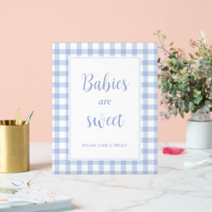 Einfach elegante blaue Gingham-Babys sind ein süße Acrylschild