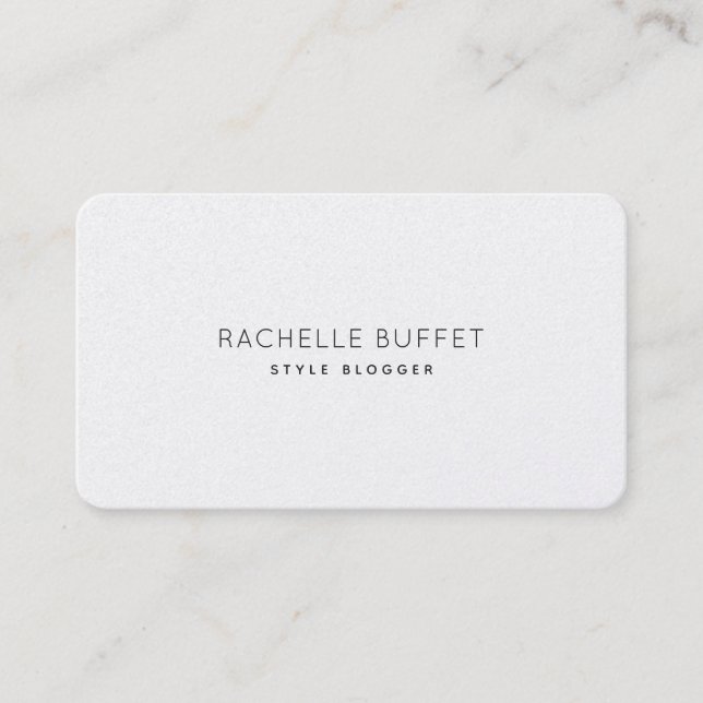 Einfach elegante Blogger Minimal Business Card Visitenkarte (Vorderseite)