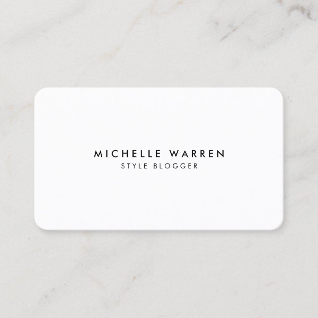Einfach elegante Blogger Minimal Business Card Visitenkarte (Vorderseite)