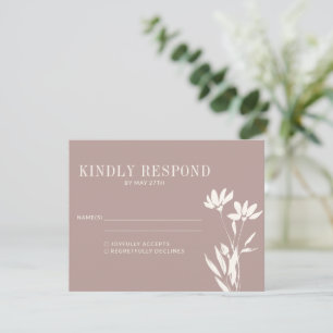 Einfach Elegante Botanische Verstaubte Mauve Elfen RSVP Karte