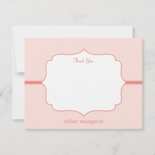 Einfach elegante Flat Dankeschön Card - Rosa Dankeskarte