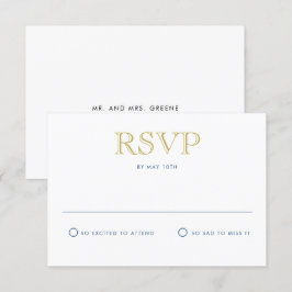 Einfach elegante Gold traditionelle Postkarte RSVP